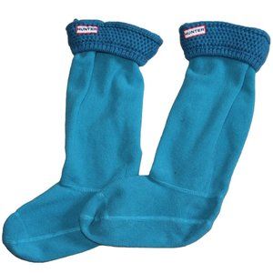 Cable Cuff Welly Socks Feather Blue by Hunter.